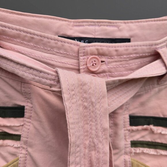 Y2K Marc Jacobs Cargo mini Skirt Size 2 Pink Belted Distressed Gringe Mcbling - Picture 4 of 7
